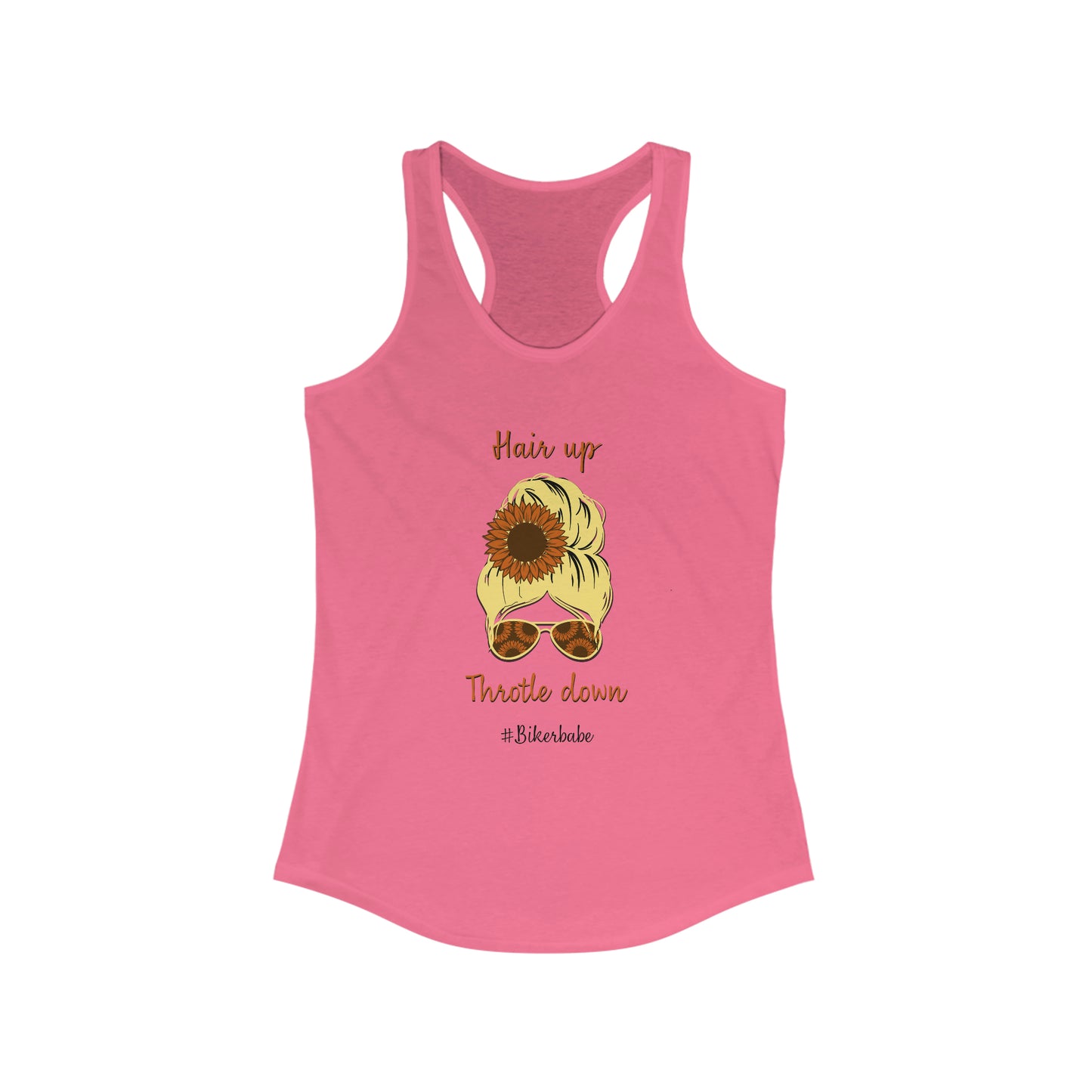 Biker Babe Sunflower-Women's Ideal Racerback Tank