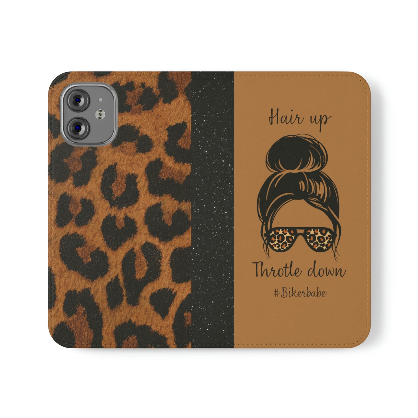 Biker Babe Leopard Flip Cases