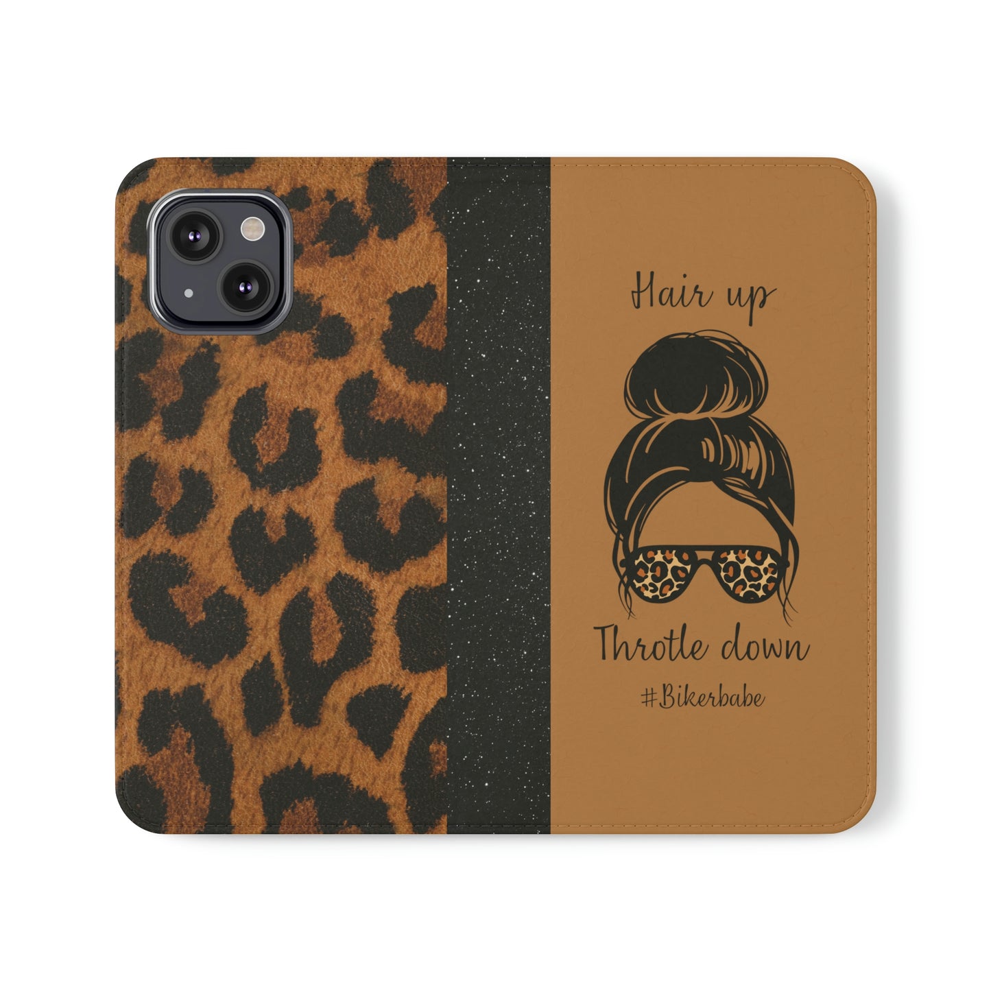 Biker Babe Leopard Flip Cases