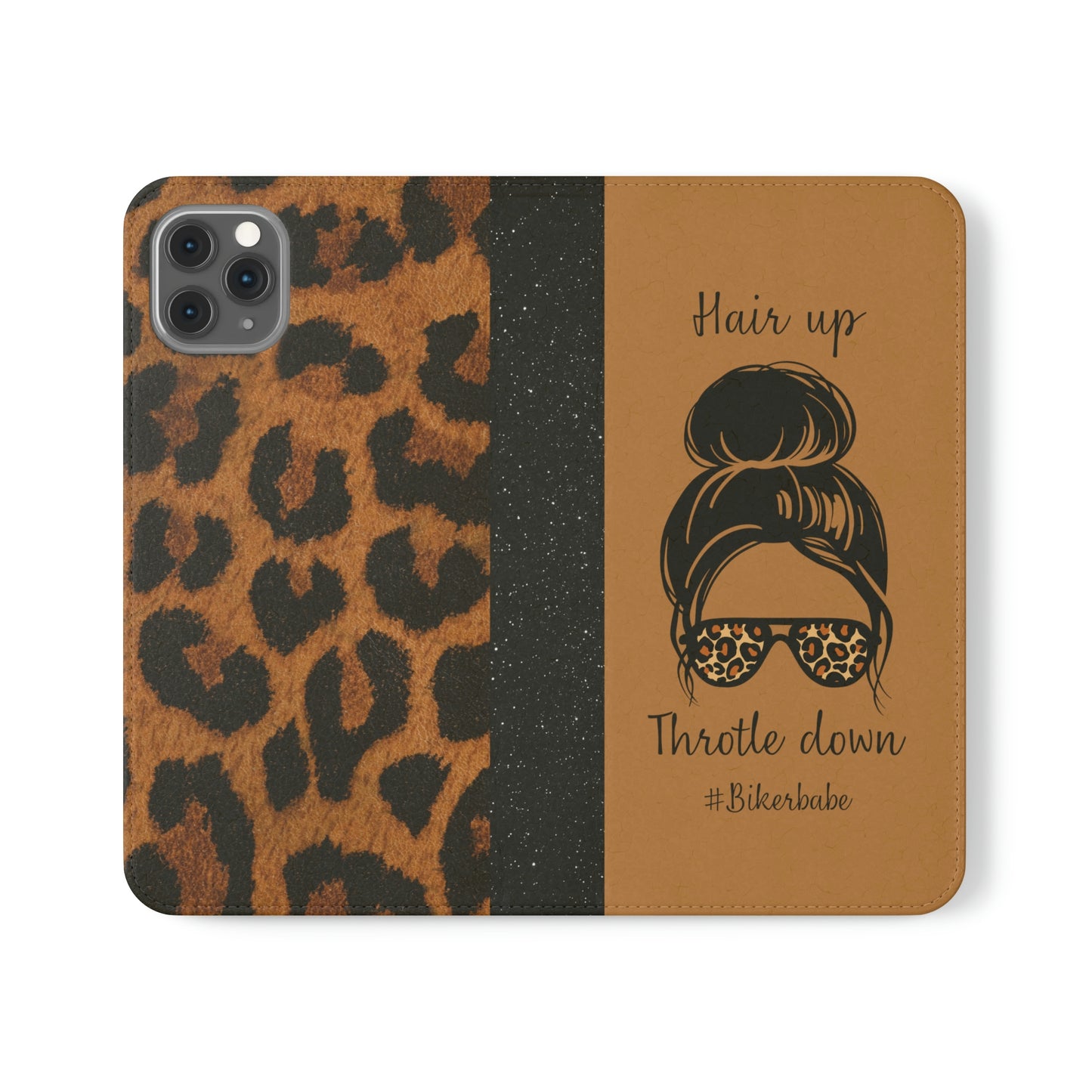 Biker Babe Leopard Flip Cases