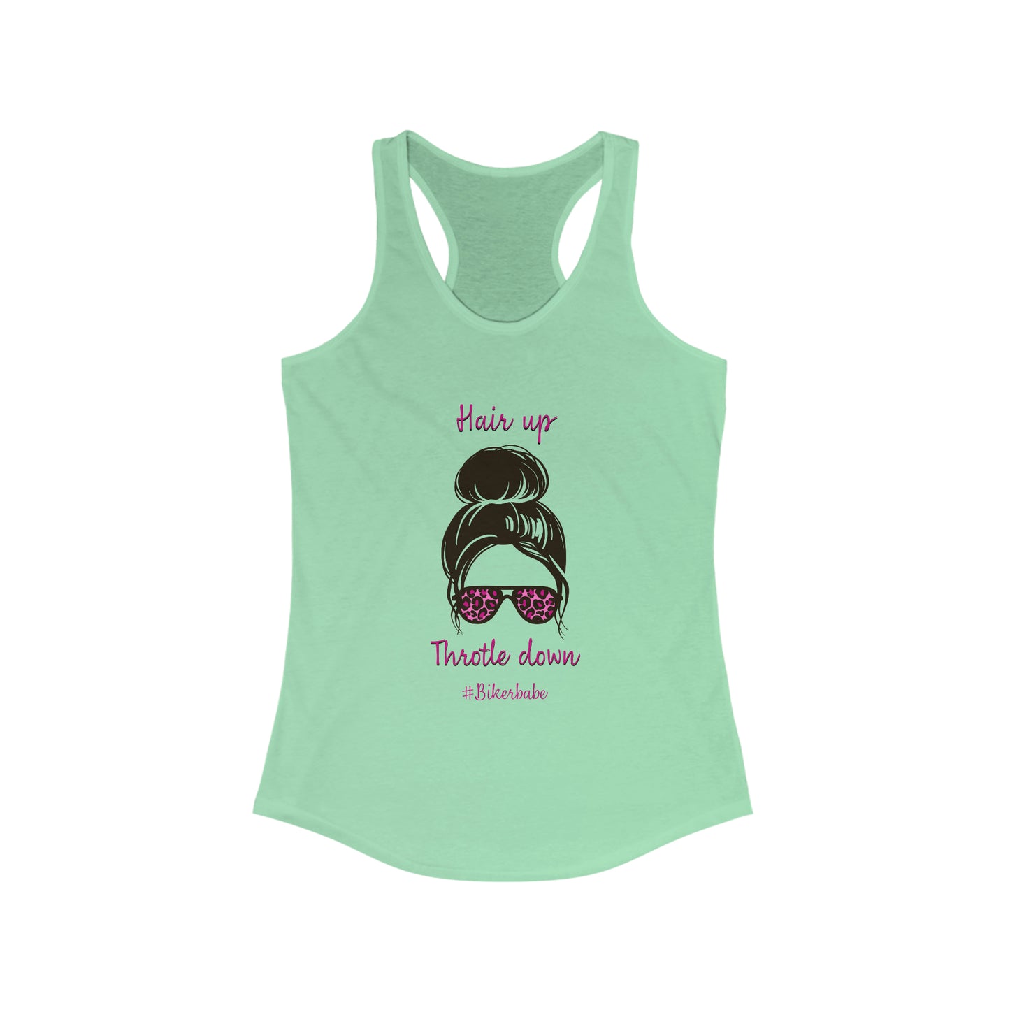 Biker Babe Pink Leopard-Women's Ideal Racerback Tank
